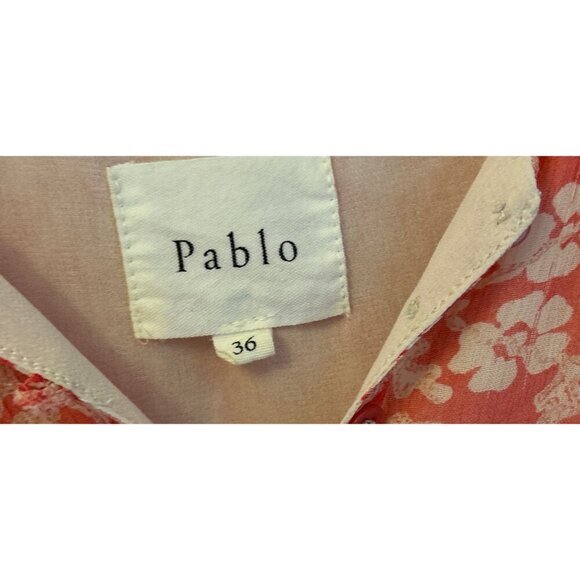 Pablo Dress Red Paisley & Floral Short Sleeve Buttoned Midi Summer  Size 36 - Picture 6 of 10